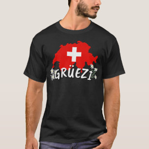 Camiseta Olá No País Suiça, Bandeira Suíça