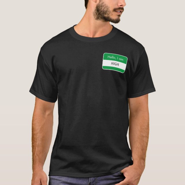 Camiseta Olá... Nome de etiqueta alto (Frente)