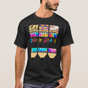 Camiseta Olá, oitava série, gravata de leopardo tingida láp
