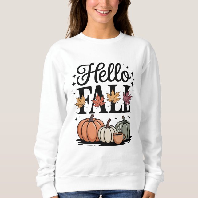 Camiseta Olá Outono Abóbora Outono (Frente)