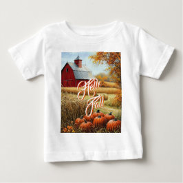 Camiseta Olá, outono, Ação de Graças, Pumpkins do Barn Rura