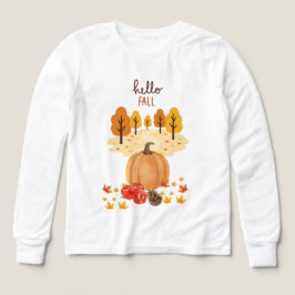 Camiseta Olá, outono com abóboras