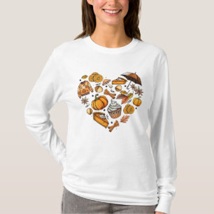 Camiseta Olá outono Folha de outono Folhas de Cozy Sasonal