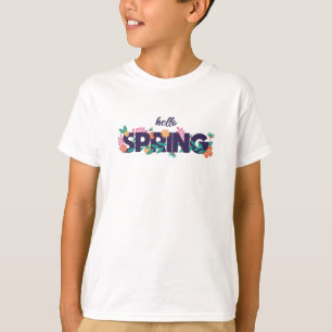 Camiseta Olá, Padrões de Primavera Belos Flores Plantas