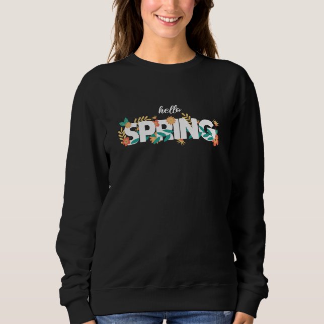 Camiseta Olá, Padrões de Primavera Belos Flores Plantas (Frente)