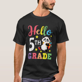 Camiseta Olá Panda da 5ª Série de Volta à Escola Estudante