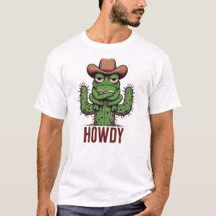 Camiseta Olá, Parceiro! Amusando o Sapo de estilo ocidental