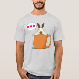 Camiseta Olá, pequeno coelhinho de orelhas castanhas