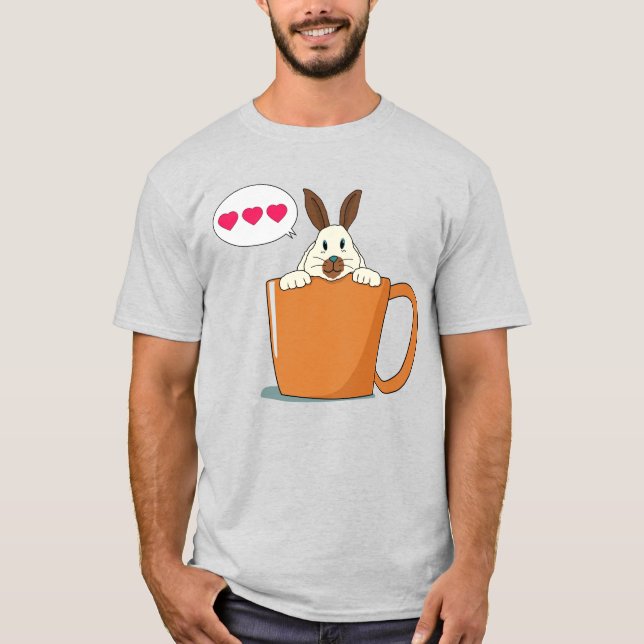 Camiseta Olá, pequeno coelhinho de orelhas castanhas (Frente)