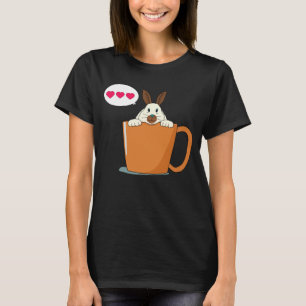 Camiseta Olá, pequeno coelhinho de orelhas castanhas