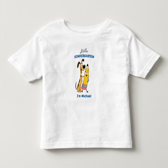 Camiseta Olá Personalizado Jardim de Infância  (Frente)