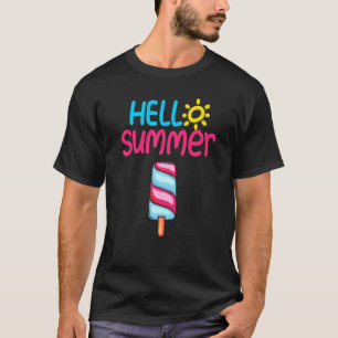 Camiseta Olá Picolé de Sorvete de Férias de Verão Picolé