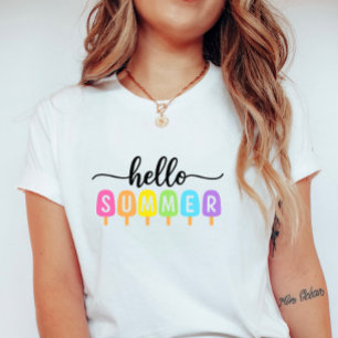 Camiseta Olá Picolé de Verão; Adolescentes Sazonais Colorid