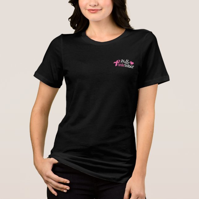 Camiseta Olá Pinknut Mês de consciência do câncer de mama (Frente)