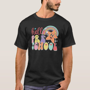 Camiseta Olá Pré-escola Retro Professores Pré-escolares De