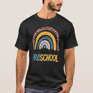Camiseta Olá Pré-Escolar Arco-Íris Aluno Professor De Volta