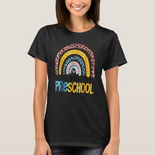 Camiseta Olá Pré-Escolar Arco-Íris Aluno Professor Volta às