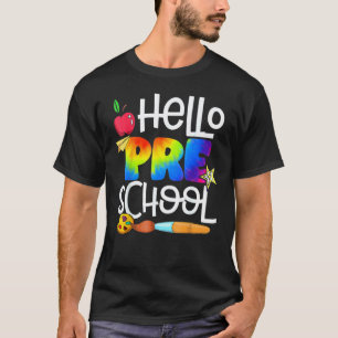 Camiseta Olá Pré-escolar Tie Dye Volta às Aulas Professor M