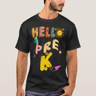 Camiseta Olá Pré K Aqui Vou Eu Professor De Esl História En