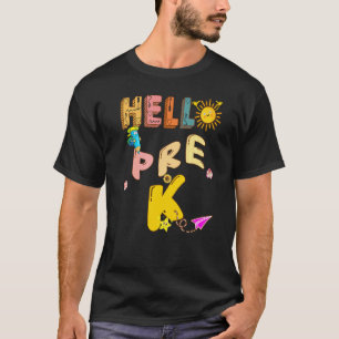 Camiseta Olá Pré K Aqui Vou Eu Professor De Esl Professor D