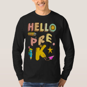 Camiseta Olá Pré K Aqui Vou Eu   Professor de História Prof