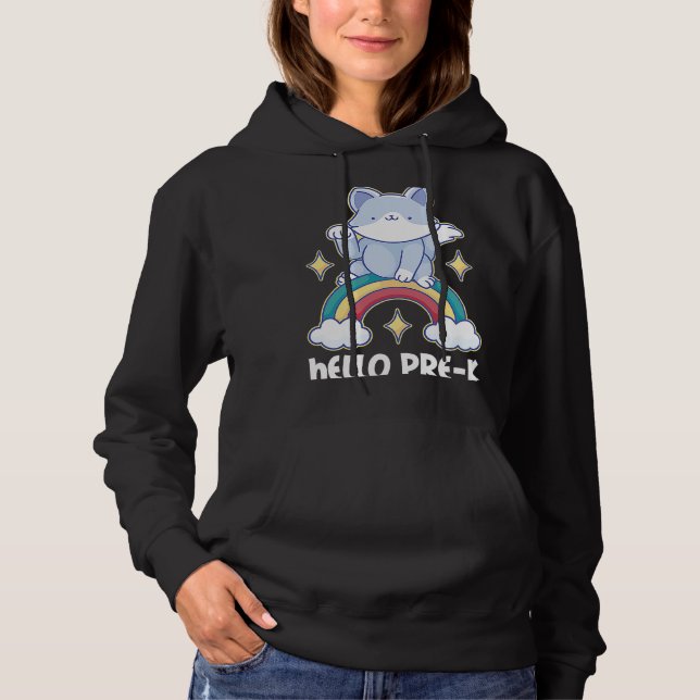 Camiseta Olá Pré K com Cat for School (Frente)
