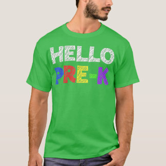 Camiseta Olá Pré-K De Volta À Escola