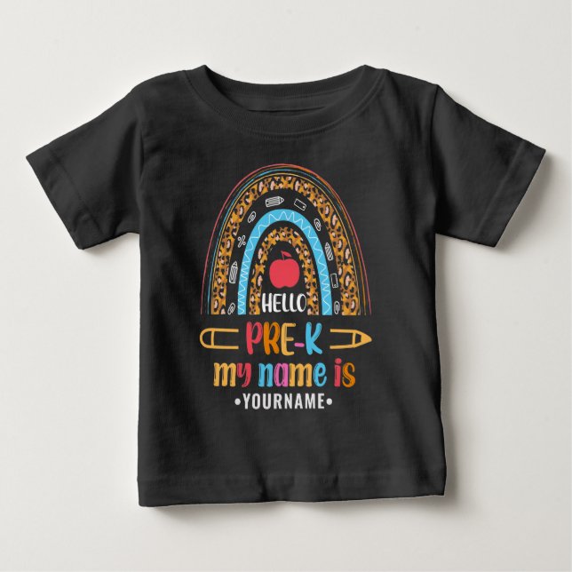 Camiseta Olá, Pré K, de Volta às Ofertas da Pré-escola (Frente)