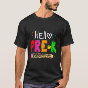 Camiseta Olá, Pré-K Divertido De Volta Ao Professor Aluno