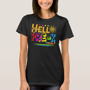 Camiseta Olá, Pré-K Divertido De Volta Ao Professor Aluno