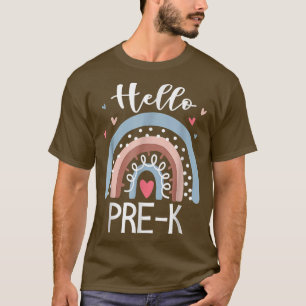 Camiseta Olá Pré K Engraçado Boho Rainbow De Volta À Escola