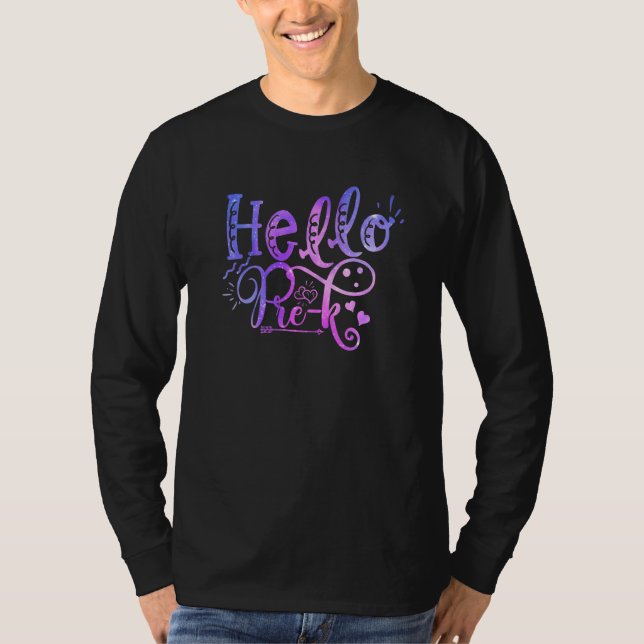 Camiseta Olá Pré-K Equipe De Volta A Escola Professores Cri (Frente)