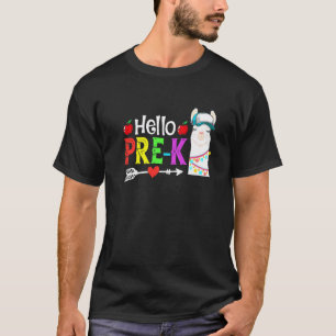 Camiseta Olá Pré K Llama Volta às Aulas Primeiro Dia