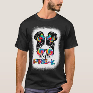 Camiseta Olá, Pré-K Menina Mensageira Tie Dye Bonitinho De
