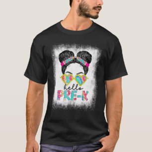 Camiseta Olá, Pré K Pequena Senhorita De Volta À Escola Ki