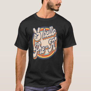 Camiseta Olá Pré K Squad Primeiro Dia do Retro Escolar
