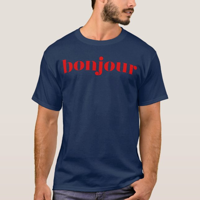 Camiseta Olá Presente para amante da língua francesa menina (Frente)