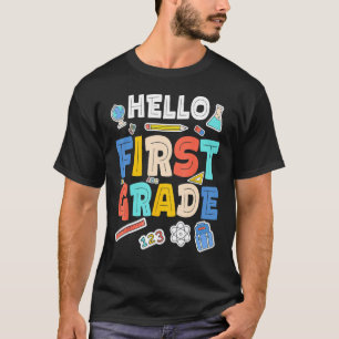 Camiseta Olá Primeira Série Divertida Volta à Prim