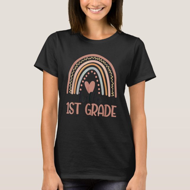 Camiseta Olá Primeiro Ano Chuva de Cores Volta às Aulas 1ª  (Frente)