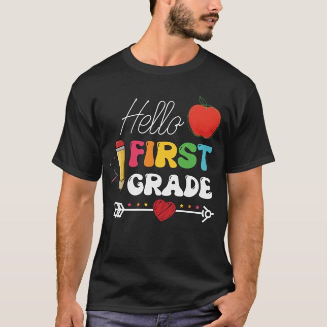 Camiseta Olá Primeiro Ano Coração Maçã (Frente)