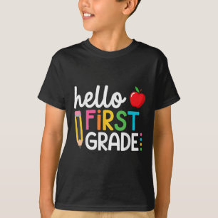 Camiseta Olá, Primeiro Dia De Estudante Do 5 De Volta À Esc