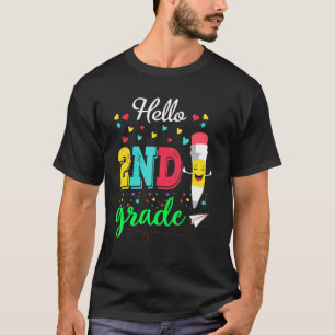Camiseta Olá Primeiro Grau Feliz Primeiro Dia Da Escola Amá