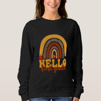 Camiseta Olá Primeiro Grau Professora Bonita Leopardo Arco-