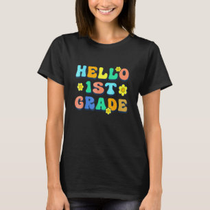 Camiseta Olá Professor(a) da 1ª Série Groovy Vintage Volta