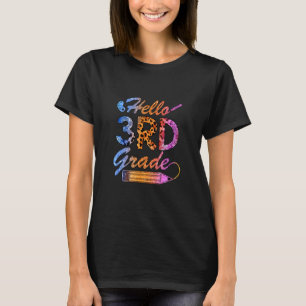 Camiseta Olá Professor(a) da 3ª Série Caneta de Leopardo Vo