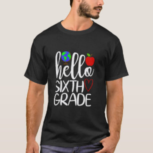 Camiseta Olá Professor da Escola Primária Sexto Ano Globe H