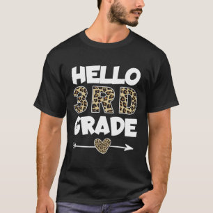 Camiseta Olá Professor da Terceira Série Estampa de Leopard