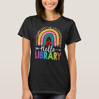 Camiseta Olá Professor De Biblioteca Rainbow Leopard De Vol
