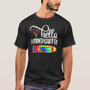 Camiseta Olá, Professor de Lápis Tie Dye do Jardim de Infân