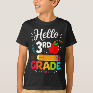 Camiseta Olá professor divertido da 3ª série de volta às au